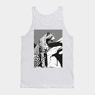 Leopard Shadow Silhouette Anime Style Collection No. 184 Tank Top